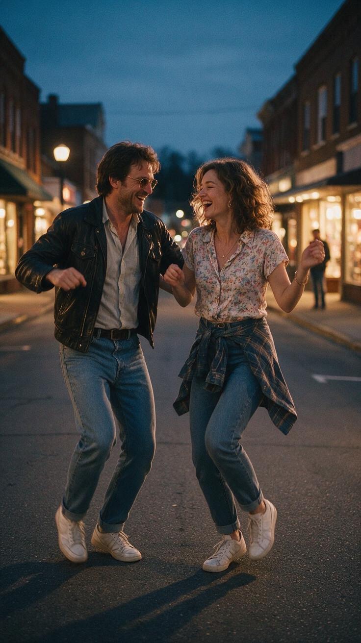 Neon street duet